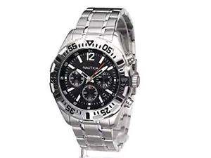 【送料無料】腕時計　メンズクロノグラフスチールウォッチmens nautica nst 402 chronograph steel watch n19628g｜hokushin