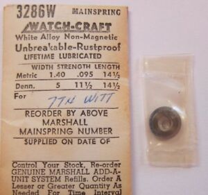 【送料無料】腕時計　ウィットホワイトメインスプリングパーツウォッチnos wittnauer 7tn white alloy mainspring watch part