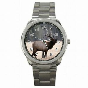 【送料無料】腕時計　ヘラジカアントラーズロッジメンバーシップステンレススチールウォッチelk big beautiful antlers elks lodge membership stainless steel watch 13,666円