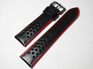 【送料無料】腕時計　ハドレーローマメンズハイパフォーマンスレザースポーツストラップ20mm hadley roma mens high performance leather sport strap ms755 red