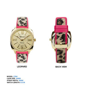 【貨物輸送無料】ウォッチ ジュネーブプラチナレディースストラップ geneva platinum ladies rhinestones leopard print strap wrist watch 36粍 腕時計-レディース腕時計