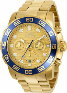 【送料無料】腕時計　メンズプロダイバークロノグラフゴールドトーンステンレススチールウォッチinvicta mens pro diver chronograph 100m gold tone stainless steel watch 22227