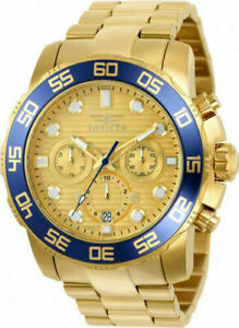 【送料無料】腕時計　メンズプロダイバークロノグラフゴールドトーンステンレススチールウォッチ22227 invicta mens pro diver chronograph 100m gold tone stainless steel watch