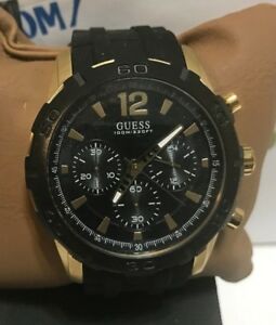 【送料無料】腕時計　メンズゴールドトーンクロノグラフウォッチブランドguess 46mm mens guess waterpro goldtone chronograph watch u0864g3 brand