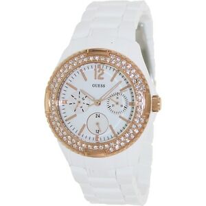 【送料無料】腕時計 キャンディローズゴールドホワイトブレスレットスワロフスキーレディウォッチ guess feminine candy rose gold white bracelet swarovski lady watch u0062l6