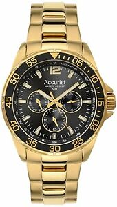 【送料無料】腕時計　メンズクロノグラフステンレススチールaccurist mens chronograph gold plated stainless steel watch mb1040b rrp 16500