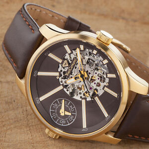 【送料無料】腕時計 イブメンズデュアルタイムゴールドステンレススチールyves camani taravo mens wrist watch dual time automatic gold stainless steel 18