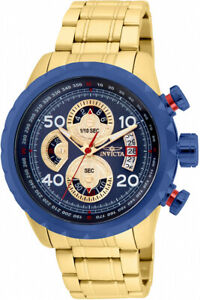 【送料無料】腕時計 メンズクォーツクロノゴールドトーンステンレススチールウォッチinvicta mens aviator quartz chrono 100m gold tone stainless steel watch 28148