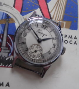 【送料無料】腕時計　pobeda 00001 montre mcanique ancienne 15 rubis made in urss petrodvorets 1952