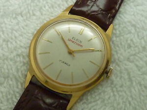 【送料無料】腕時計　ビンテージスポーツマンマニュアルゴールドスチールジュエルウォッチフルサービスvintage elgin sportsman manual wind gold amp; steel 17 jewel watch fully serviced