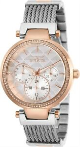 【送料無料】腕時計　エンジェルローズゴールドシルバーストーンブレスレットinvicta 28922 womens angel rose gold amp; silver tone bracelet watch