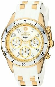 【送料無料】腕時計　ステンレススチールシリコンクオーツカジュアルinvicta womens angel quartz stainless steel and silicone casual watch,