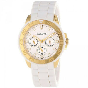 【送料無料】腕時計　レディースホワイトセラミックウォッチbulova ladies white ceramic watch 98n102｜hokushin