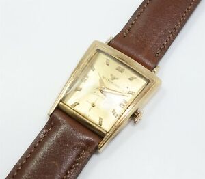【送料無料】腕時計　ヴィンテージミッドセンチュリーモダンスイスウィットゴールドvintage 1950s60s mid century modern swiss wittnauer 9e1 gold gf 17j wristwatch
