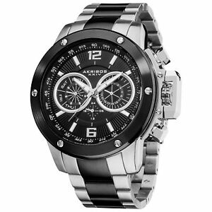 【送料無料】腕時計　スイスクオーツステンレススチールウォッチmens akribos xxiv ak604ssb swiss quartz multifunction stainless steel watch｜hokushin