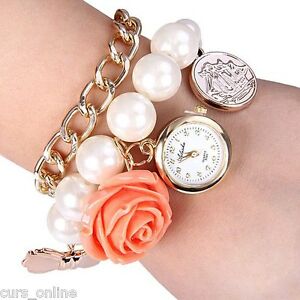 【送料無料】腕時計　オンラインビンテージフィオーレドナレトロcursonline orologio vintage bracciale perle pendente fiore donna ragazza retro
