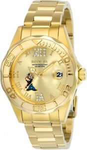 【貨物輸送無料】ウオッチ クォーツゴールドトーンステンレススチールウォッチinvicta womens character quartz gold tone stainless steel 100m watch 24473