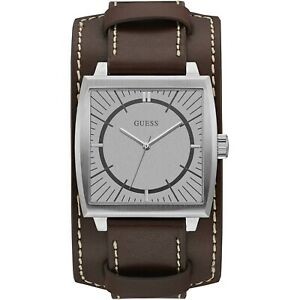 【送料無料】腕時計　モペレウォッチミリカフorologio guess monarch w1036g2 watch pelle marrone uomo 46mm quadrato cuff