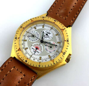 【送料無料】腕時計　クロノスターデュアルタイムヴィンテージウォッチcadet chronostar watch day date quartz orologio dual time vintage nos