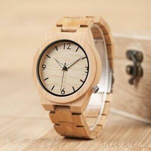 【送料無料】腕時計　ラグbamboo wooden watch for men unique lug design