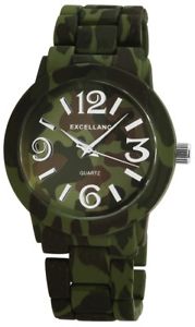 【送料無料】腕時計　アーミーグリーンカムフラージュアナログexcellanc damenuhr grn camouflage army armee military analog x150826000017