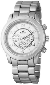 【送料無料】腕時計　ハイテクメンズシルバークロノクォーツアナログメタル×time tech herrenuhr silber chronolook analog metall quarz x227522500002