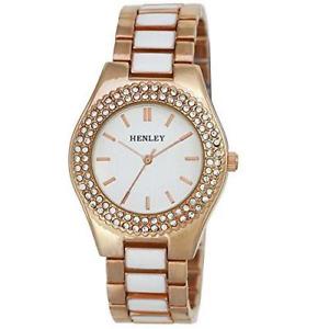 【送料無料】腕時計　レディースファッションローズゴールドクリスタルブレスレットボックスhenley h07227 womens fashion rose gold crystal bracelet watch free gift box