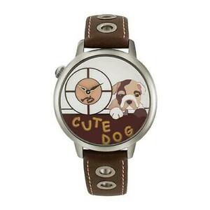 【送料無料】腕時計　シックbraccialini orologio polso donna tua138bu pelle marrone cane 3d cagnolino chic