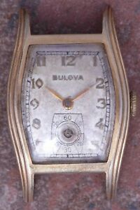 【送料無料】腕時計　ディーンビンテージアールデコbulova dean 1941 vintage art deco curved case running 17j 10ax partsrestore