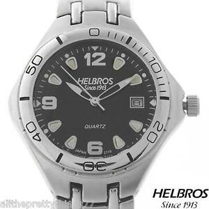 【送料無料】腕時計　シルバーストーンベースメタルボックスメンズクォーツwatch mens quarz by helbros silver tone base metal w gift box