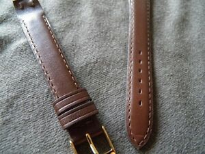 【送料無料】腕時計　ブレスレットマロンボックス16 mm bracelet marron veau box veritable a lamelles pour anses fixes soudes