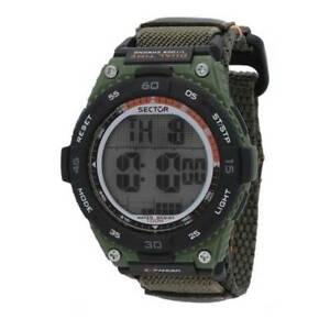 【送料無料】腕時計 デジタルデュアルタイムバードorologio uomo sector,digitale,dual time,allarme,47 mm,verde militare,100 metri