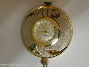 【送料無料】腕時計 レディーススイスルツェルンシルバーストーンペンダントウォッチvtg swiss lucerne  womens  silver tone pendant watch, running