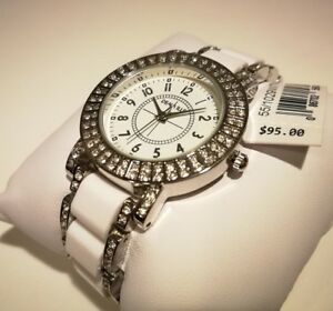 【送料無料】腕時計　ドーヴィルビアンコカサorologio donna deauville,cristalli,bianco,acciaio,cassa 33 mm,bracciale zirconi