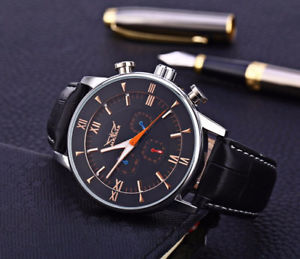 【送料無料】腕時計　レトロメンズステンレススチールブラックウォッチjaragar herrenuhr fliegeruhr retro edelstahl schwarz uhr automatik tag datum