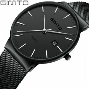 【送料無料】腕時計　シンプルultra thin simple men watch gimto luxury quartz wristwatch creative waterpro