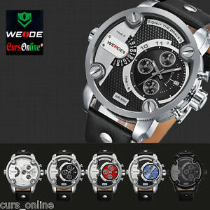 【送料無料】腕時計　orologio uomo weide wh3301 xxl 2 orari bracciale pelle water resistant garanzia