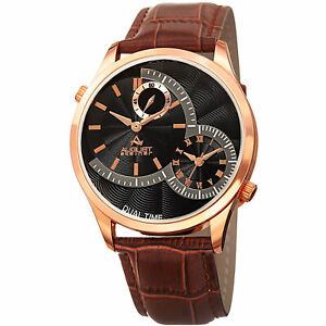 【送料無料】腕時計　シュタイナークォーツマルチファンクションブラウン mens august steiner as8010rgbr quartz multifunction brown leather watch
