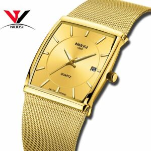 【送料無料】腕時計　リアルタイムオビドストップラグジュアリーゴールドブラックnibosi golden quartz watch men watches relogio masculino top luxury gold brac