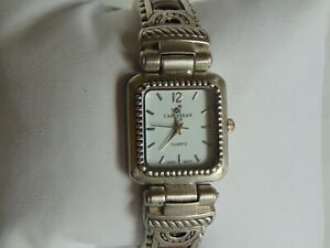 【送料無料】腕時計　＃アールデコカフブレスレットステンレスwomen039;s 24mm art deco stainless steel watch with a expandable cuff bracelet