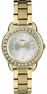 【送料無料】腕時計　スワロフスキークリスタルブレスレットゴールドトーン timex t2p257 womens classics swarovski crystal watch goldtone bracelet