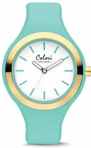 【送料無料】腕時計　マカロンミントゴールドトーンベゼルウォッチcolori macaron mintgoldtone bezel 44mm watch