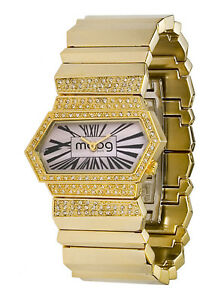 【送料無料】腕時計　パリドーレブレスレットスワロフスキーエレメントmoog paris montre femme avec cadran blanc, elments swarovski, bracelet dor