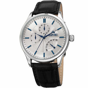 【送料無料】腕時計　シュタイナーデュアルタイムmens august steiner as8209ssbu dual time date retrograde day leather watch