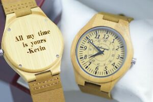 【送料無料】腕時計　ウォッチクオーツメンズパーソナライズボックスdarknight wood watch quartz mens engraved wooden personalised box leather gift