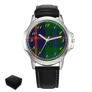 【送料無料】腕時計　スコットランドタータンチェックメンズyoung scottish clan tartan gents mens wrist watch gift engraving
