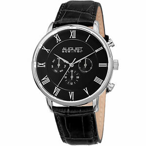 【送料無料】腕時計　シュタイナータイムゾーンレザーウォッチmens august steiner as8214ssb two time zone date complication leather watch