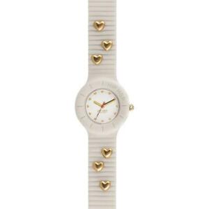【送料無料】腕時計　オロロジオヒップホップシリコンビアンコクオーレゴールドorologio hip hop heartbreakers hwu0856 small 32mm silicone bianco cuore gold
