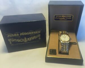 【送料無料】腕時計　ジュール＃スイスクオーツステンレスゴールドトーンvtg jules jurgensen men039;s swiss quartz watch date stainless steel gold tone