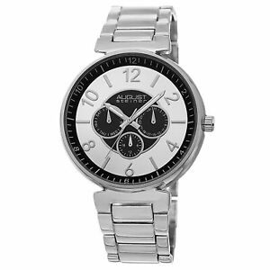 【送料無料】腕時計　シュタイナークォーツマルチファンクションシルバートーンブレスレットmens august steiner as8102ss quartz multifunction silvertone bracelet watch